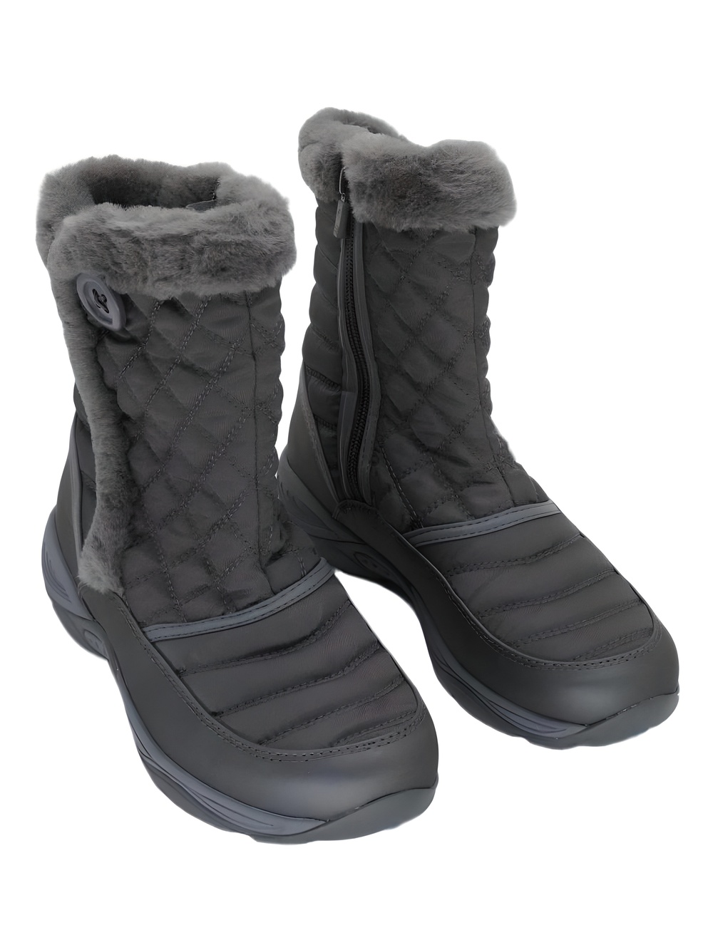 Easy Spirit Womens SEEXPOSURE2 Gray Faux Fur Lined Winter Boots Size 7